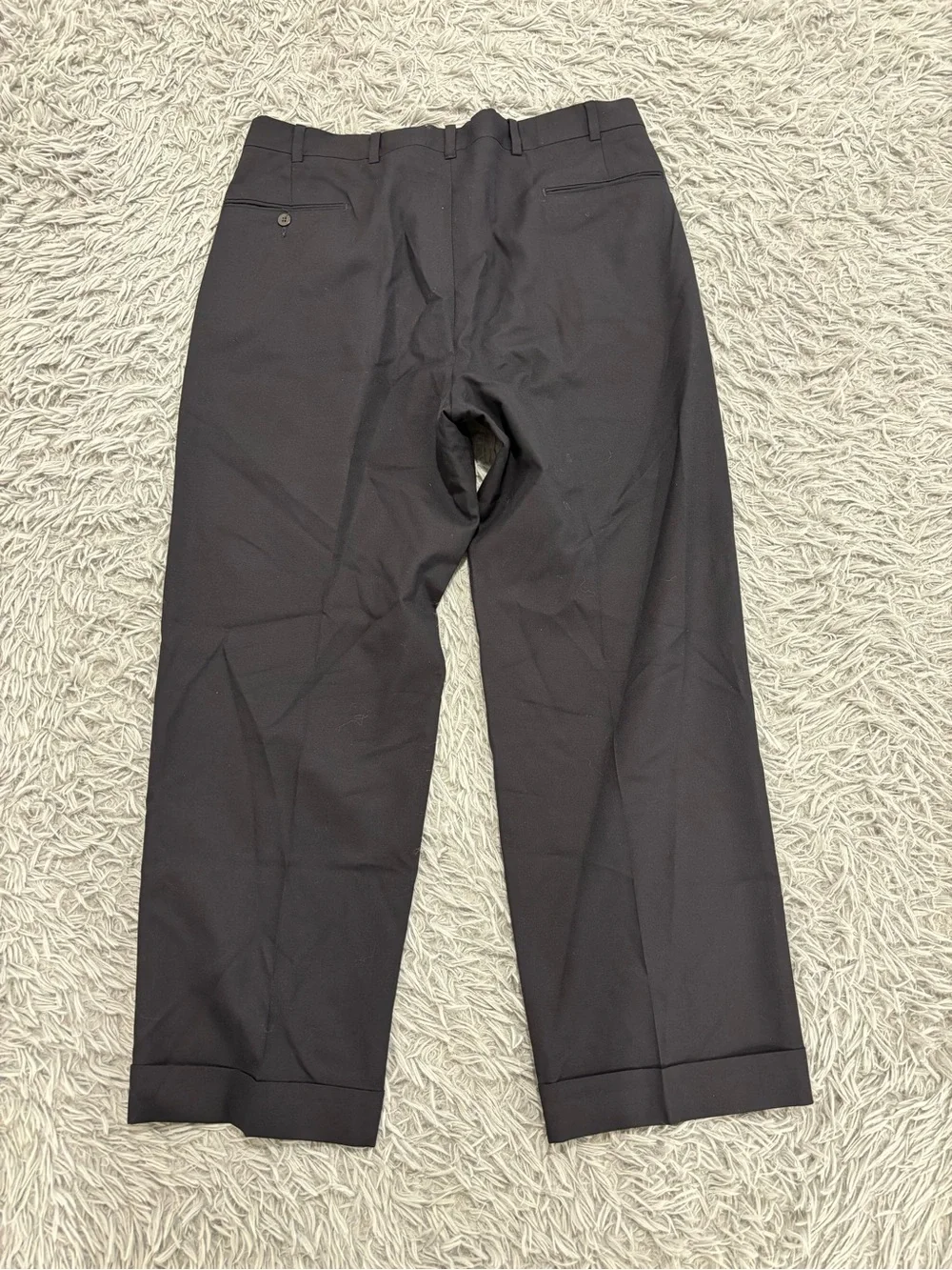 Brooks Brothers Brooksease Men Black Suit 100% Wool 42R Single Breasted 2 Button
